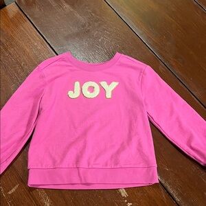 Kids Pink 'JOY' Graphic Sweatshirt - Gold Lettering